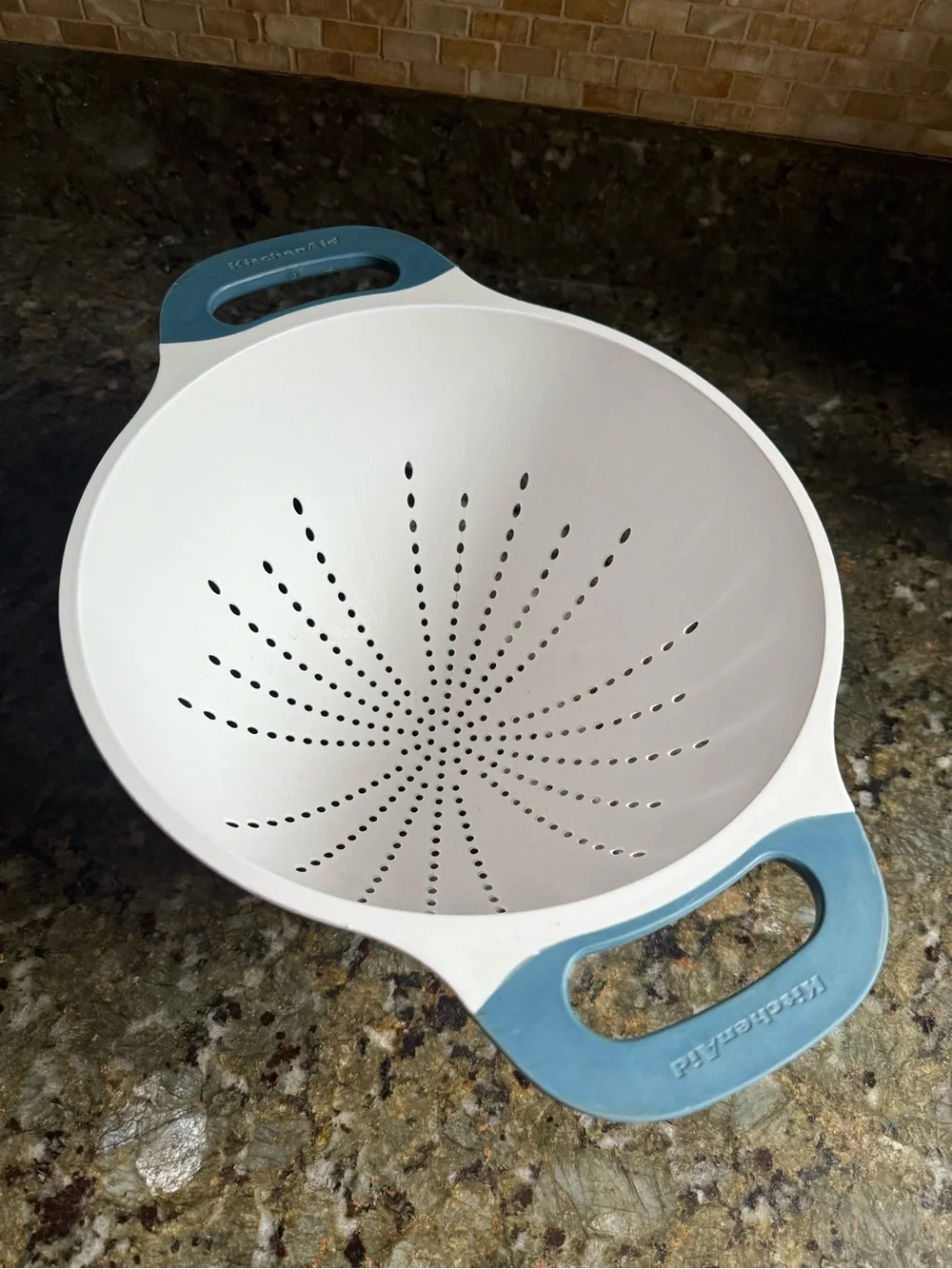 KitchenAid White Colander‎ with Blue Grip Handles